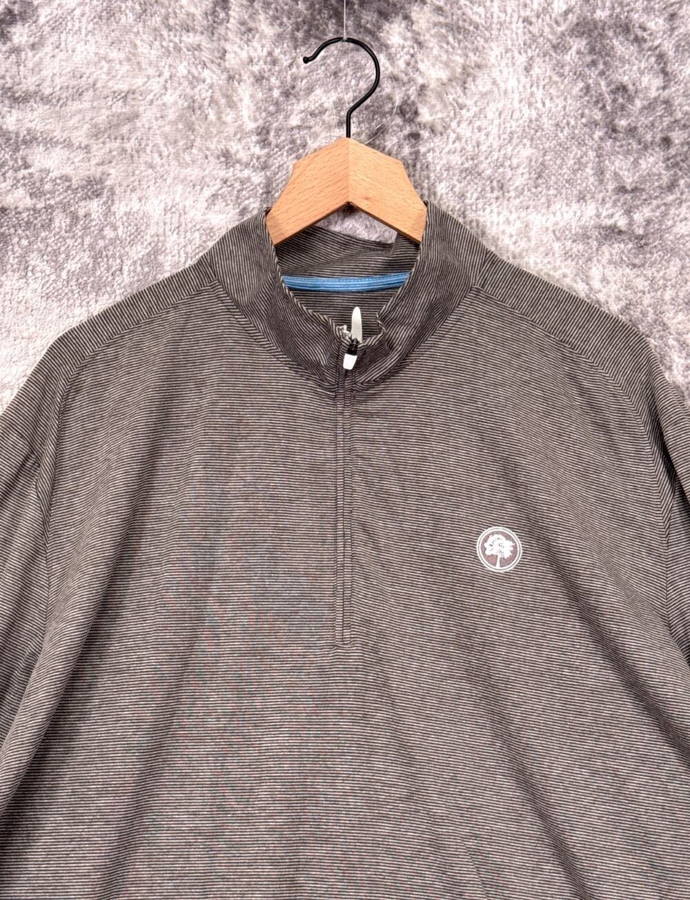 Johnnie O Performance 1/4 Zip XXL Mens Green Striped Pullover